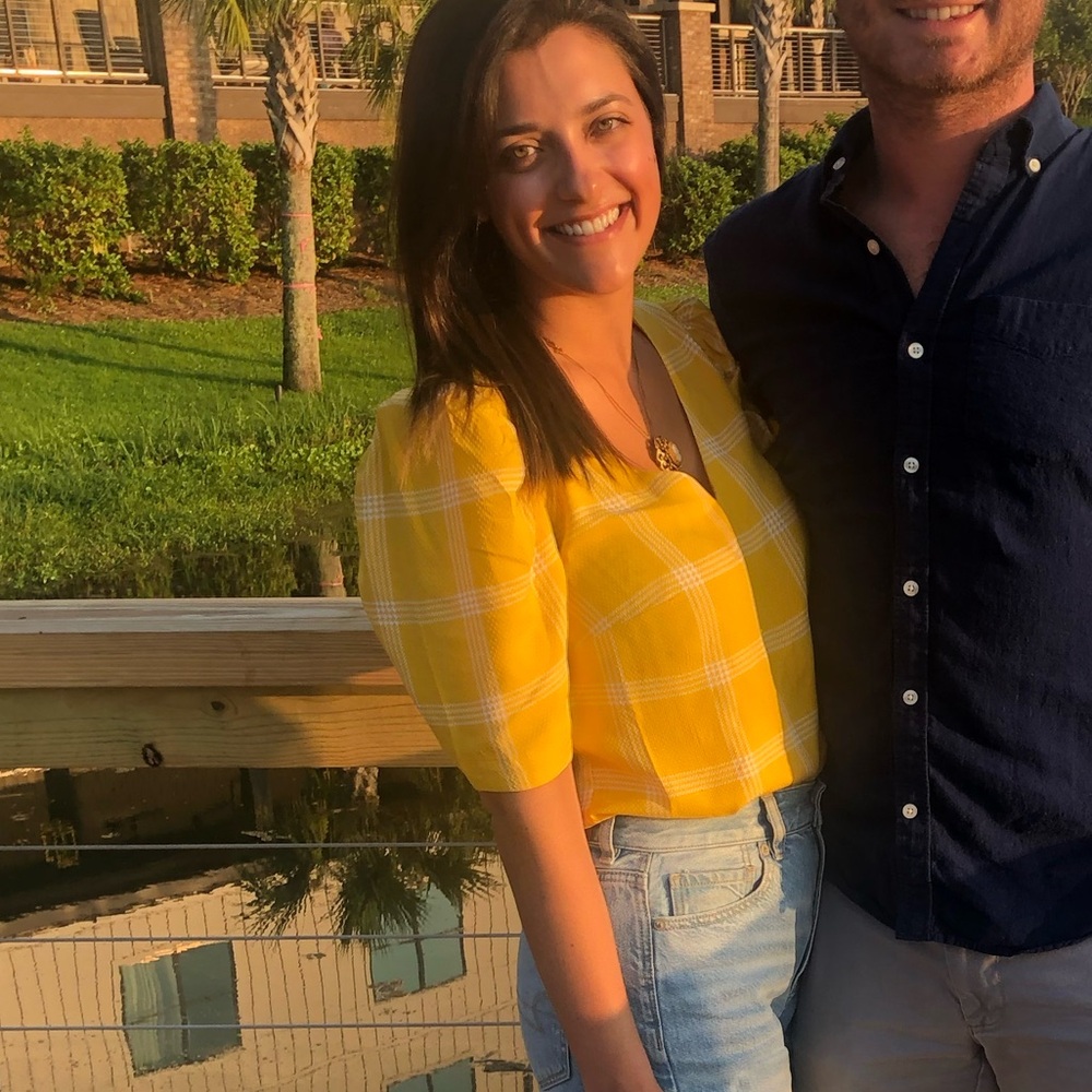Yellow Plaid Blouse